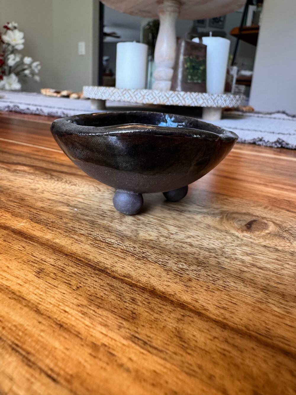 Rustic Jewelry Dish Pottery Bowl Salt Pepper Pinch Bowl Artisan Trinket Dish